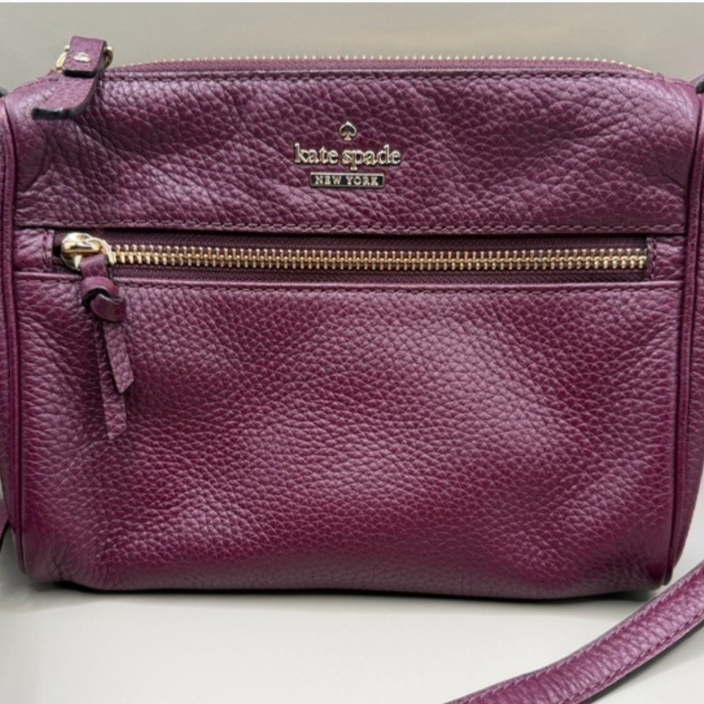 🍒 Kate Spade Street Cayli Mini Crossbody Plum Pebbled Leather | MSRP $228 - Picture 3 of 9